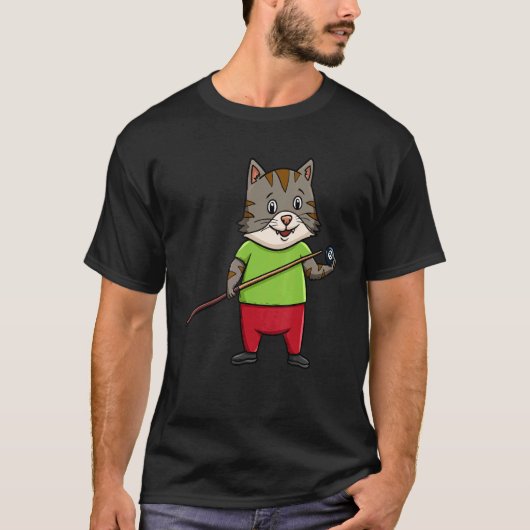 Cat Billiard Ball Snooker Pool Player Billiard Cha T-Shirt (Vorderseite)