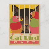 Cat Bird Café Postkarte (Vorderseite)