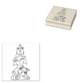 Cat Bird Lady Gummistempel (Stempel)