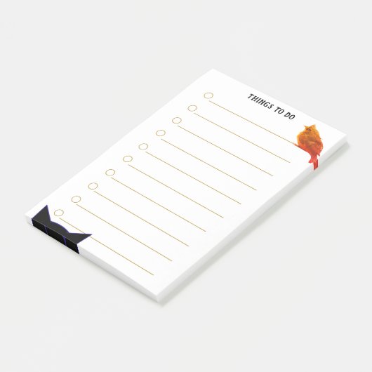 Cat & Bird Personalisierte Dinge tun Post-it Klebezettel (angewinkelt)