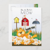 Cat Birds Garden Vielen Dank Postkarte (Vorne/Hinten)