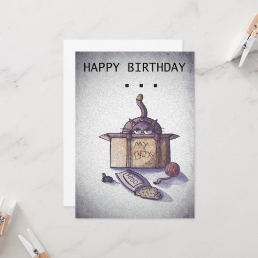 Cat Birthday Card Karte (Vorderseite/Rückseite Beispiel)