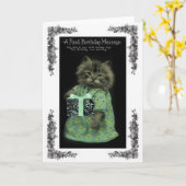 Cat Birthday Card Karte (Gelbe Blume)