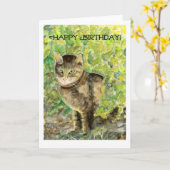 Cat Birthday Card Karte (Gelbe Blume)