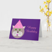 Cat Birthday Card Karte (Gelbe Blume)
