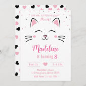 Cat Birthday Einladung Kitten Einladung Kitty (Vorne/Hinten)