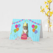 Cat Birthday Holiday Card Karte (Gelbe Blume)