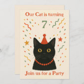 Cat Birthday Invitation Einladung (Vorne/Hinten)