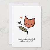 Cat Birthday Invite - Niedliches Party Art Einladung (Rückseite)