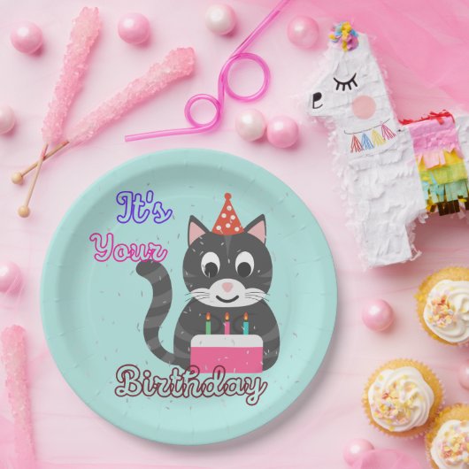 Cat Birthday Pappteller (Party)