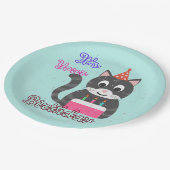 Cat Birthday Pappteller (Schrägansicht)
