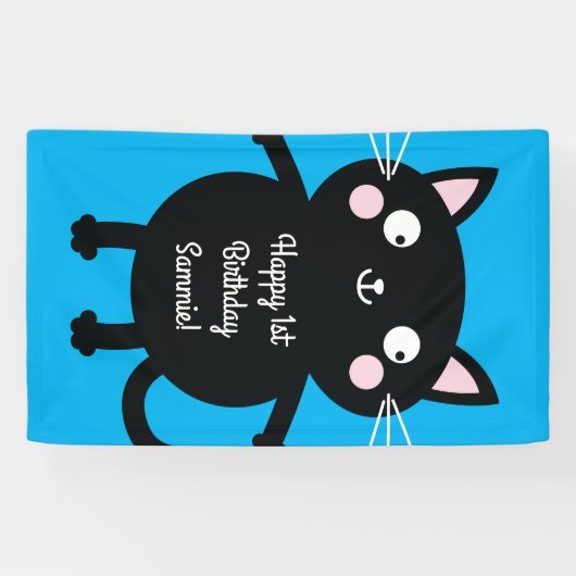 Cat Birthday Party Banner (Horizontal)