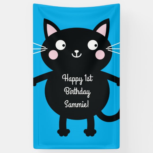 Cat Birthday Party Banner (Vertikal)
