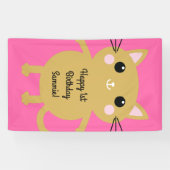 Cat Birthday Party Banner (Horizontal)