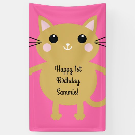 Cat Birthday Party Banner (Vertikal)