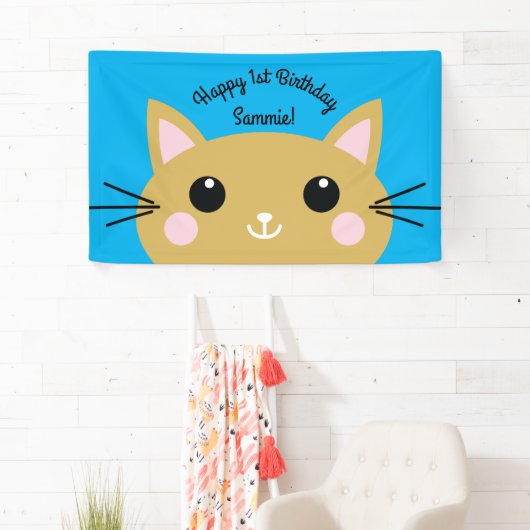 Cat Birthday Party Banner (Insitu)