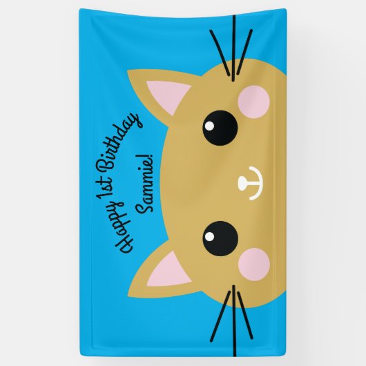 Cat Birthday Party Banner (Vertikal)