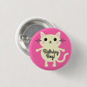 Cat Birthday Party Button (Vorne & Hinten)