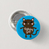 Cat Birthday Party Button (Vorne & Hinten)
