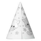 Cat Birthday Party - Color Your Own Party Hat Partyhütchen (Rückseite)