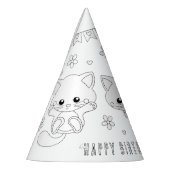 Cat Birthday Party - Color Your Own Party Hat Partyhütchen (Links)
