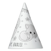 Cat Birthday Party - Color Your Own Party Hat Partyhütchen (Rechts)