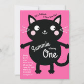 Cat Birthday Party Einladung (Vorderseite)