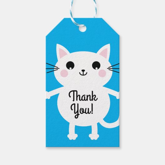 Cat Birthday Party Geschenkanhänger (Vorderseite)