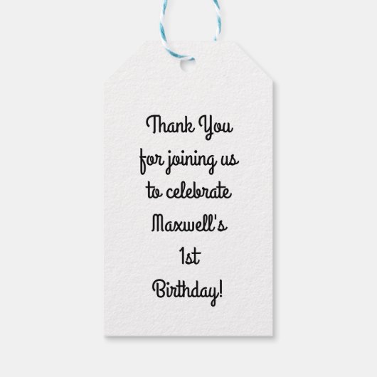 Cat Birthday Party Geschenkanhänger (Rückseite)