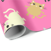 Cat Birthday Party Geschenkpapier (Rolleneckpunkt)