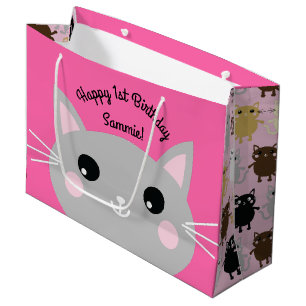 Cat Birthday Party Große Geschenktüte