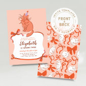Cat Birthday Party Invite, Modern Pawty Cat Einladung