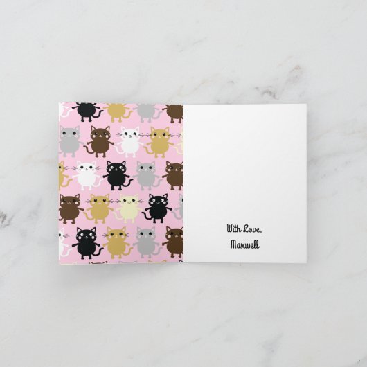 Cat Birthday Party Karte (Innenseite)