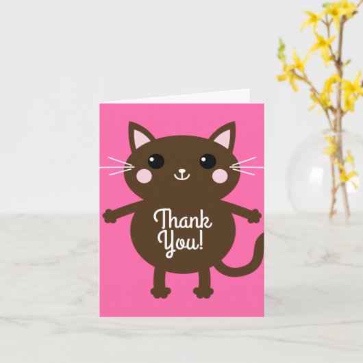 Cat Birthday Party Karte (Gelbe Blume)