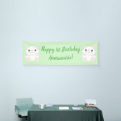 Cat Birthday Party Kitty Green Banner (Messeveranstaltung)