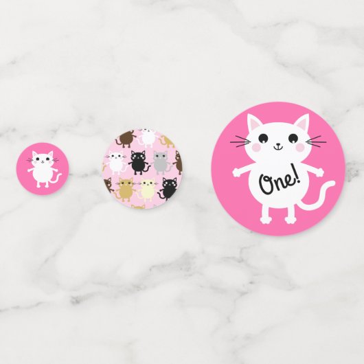 Cat Birthday Party Konfetti (Rückseiten)