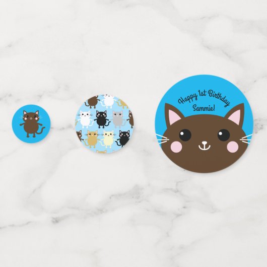 Cat Birthday Party Konfetti (Vorderseiten)