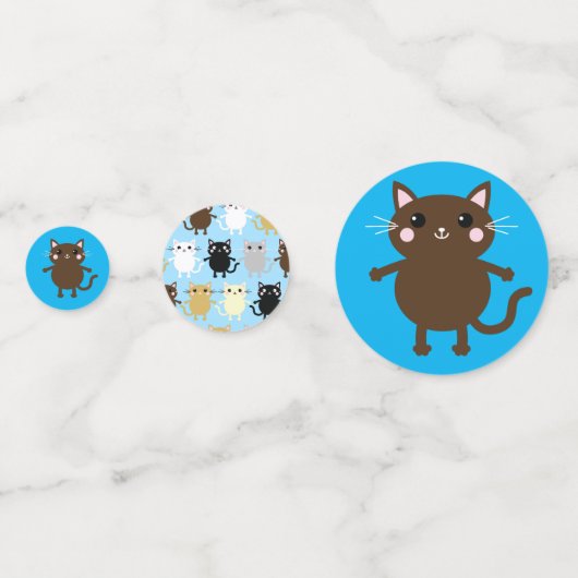 Cat Birthday Party Konfetti (Rückseiten)