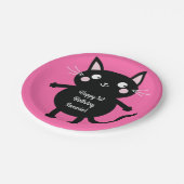Cat Birthday Party Pappteller (Schrägansicht)
