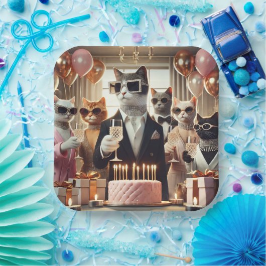 Cat Birthday Party Pappteller (Party)