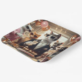 Cat Birthday Party Pappteller (Gewinkelt)