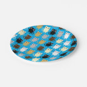 Cat Birthday Party Pappteller (Schrägansicht)