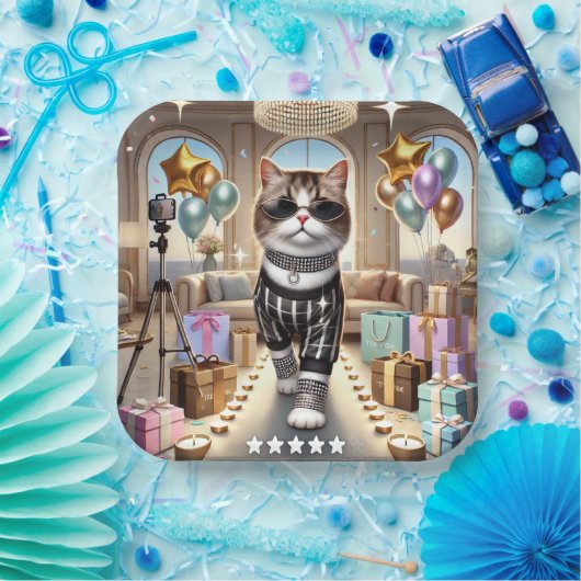 Cat Birthday Party Pappteller (Party)