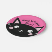 Cat Birthday Party Pappteller (Schrägansicht)