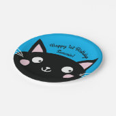 Cat Birthday Party Pappteller (Schrägansicht)
