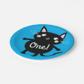 Cat Birthday Party Pappteller (Schrägansicht)