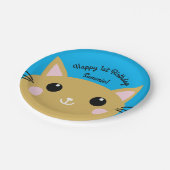 Cat Birthday Party Pappteller (Schrägansicht)