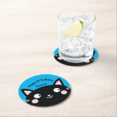 Cat Birthday Party Runder Pappuntersetzer (Vor Ort)