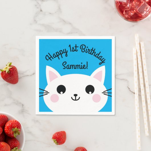 Cat Birthday Party Serviette (Beispiel)