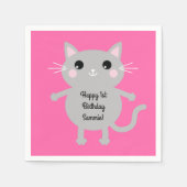Cat Birthday Party Serviette (Vorderseite)